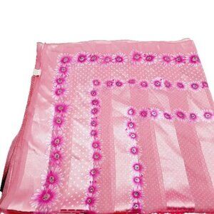 Space Age Pink Daisy's Striped Square Scarf 38" RN 99947